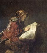 Rembrandt van rijn The Prophetess Anna oil painting artist